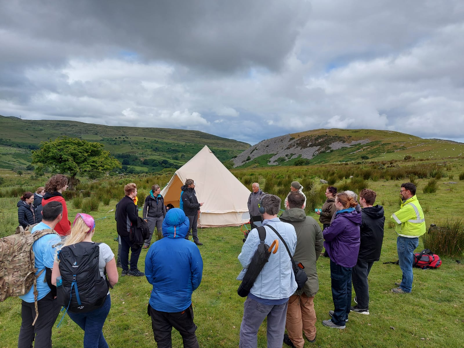 Volunteers at a Neolithic Axes community dig, Llanfairfechan